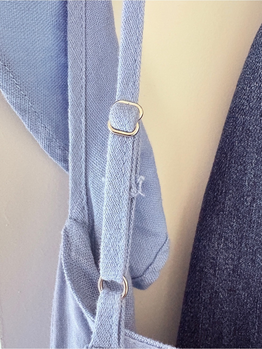 Dynamite Linen Light Blue Ruffle Jumpsuit Wide Legs Size XS - Picture 11 of 16